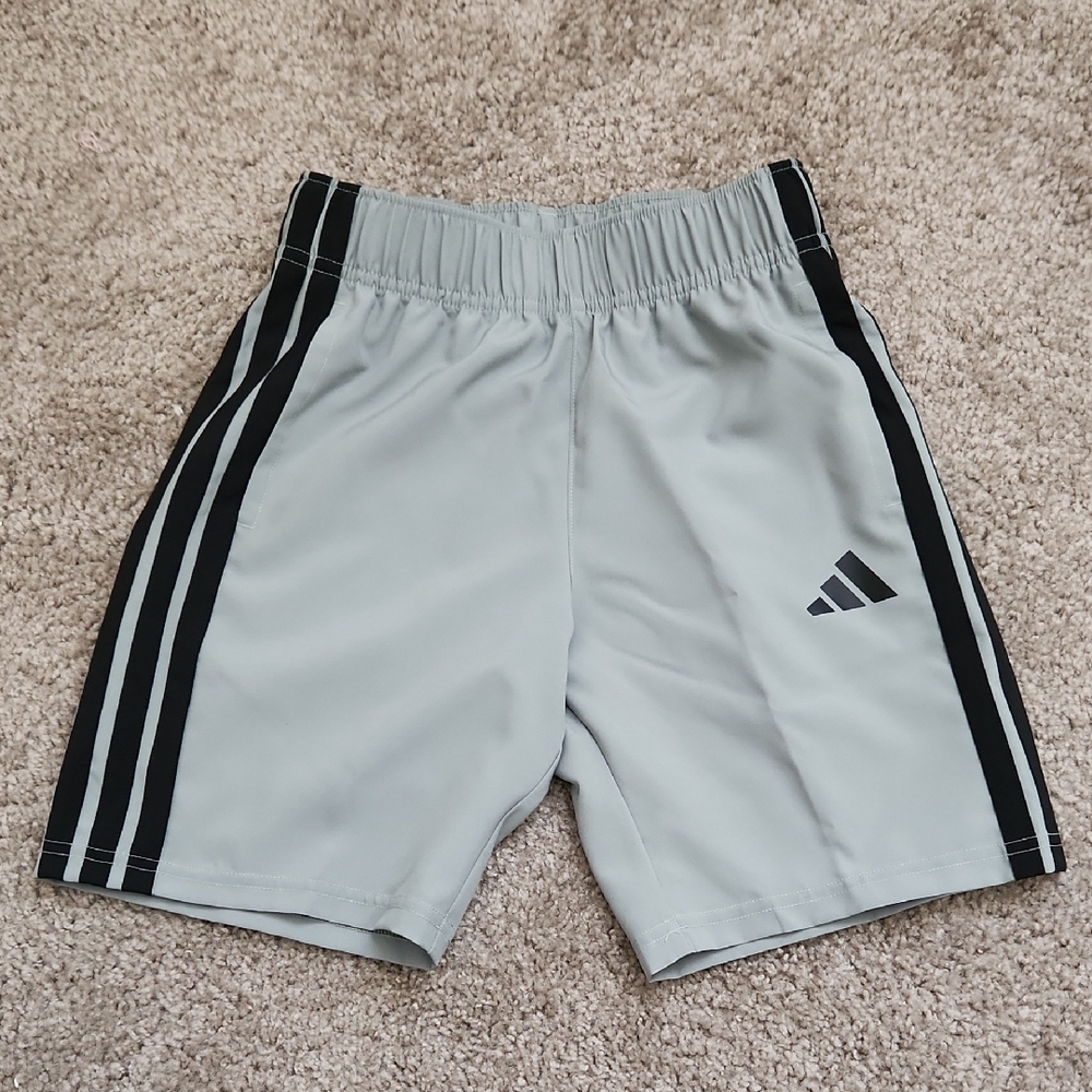 Adidas Kids Gray Shorts with Black Accents